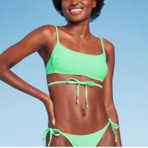 Women's Beaded Wrap Bralette Bikini Top - Wild Fable - size Small